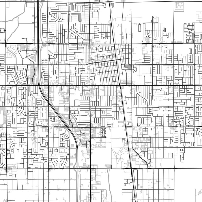 Lancaster California Map Print in Classic Style Zoomed In Close Up Showing Details