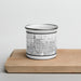 Front View Custom Lancaster California Map Enamel Mug in Classic on Cutting Board