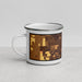 Left View Custom Lancaster California Map Enamel Mug in Ember