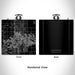 Rendered View of Lancaster California Map Engraving on 6oz Stainless Steel Flask in Black