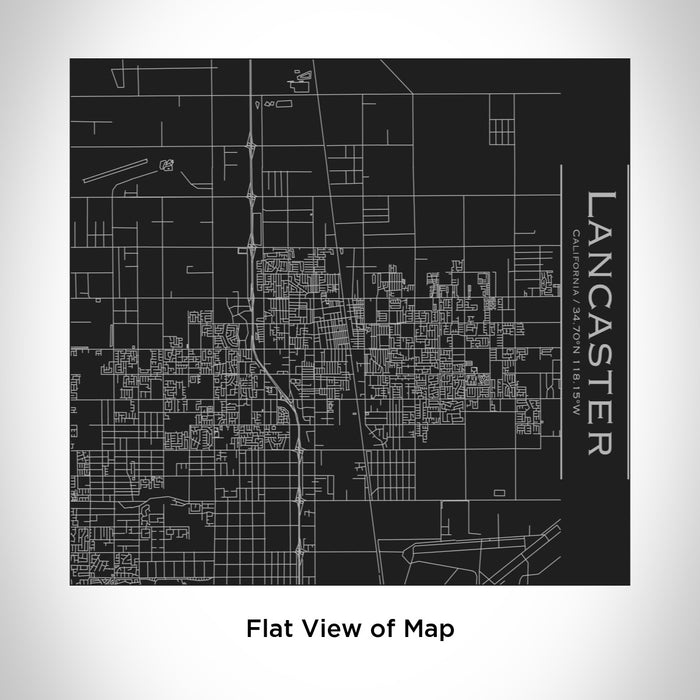 Rendered View of Lancaster California Map Engraving on 17oz Stainless Steel Insulated Tumbler in Black