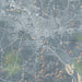 Lancaster Ohio Map Print in Afternoon Style Zoomed In Close Up Showing Details