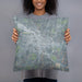 Person holding 18x18 Custom Lancaster Ohio Map Throw Pillow in Afternoon