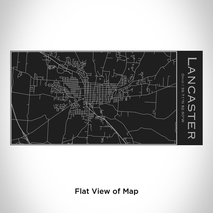 Rendered View of Lancaster Ohio Map Engraving on 17oz Stainless Steel Insulated Cola Bottle in Black