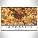 Lancaster Ohio Map Print Landscape Orientation in Ember Style With Shaded Background