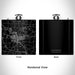 Rendered View of Lancaster Ohio Map Engraving on 6oz Stainless Steel Flask in Black