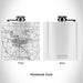 Rendered View of Lancaster Ohio Map Engraving on 6oz Stainless Steel Flask in White