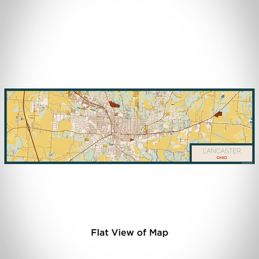 Flat View of Map Custom Lancaster Ohio Map Enamel Mug in Woodblock