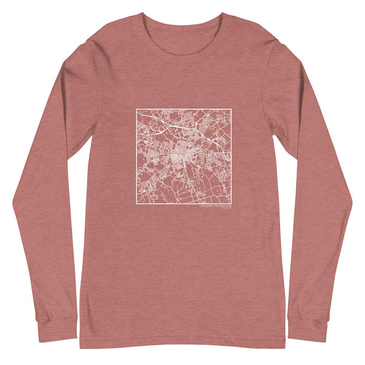 Lancaster Pennsylvania  Map Unisex Long-Sleeve T-shirt with City inscription in Heather Mauve
