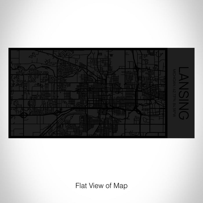 Rendered View of Lansing Michigan Map on 17oz Stainless Steel Insulated Cola Bottle in Stainless in Matte Black