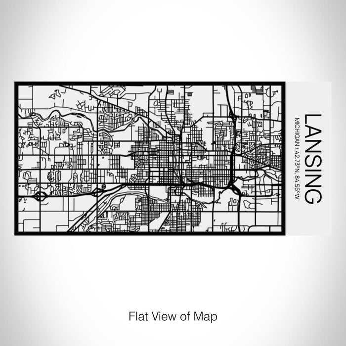 Rendered View of Lansing Michigan Map on 17oz Stainless Steel Insulated Cola Bottle in Stainless in Matte White