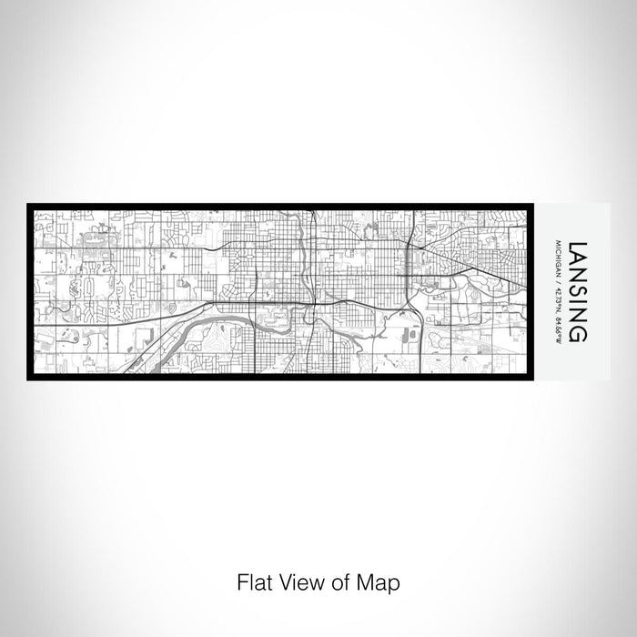 Rendered View of Lansing Michigan Map on 10oz Stainless Steel Insulated Cup in Classic with Sliding Lid
