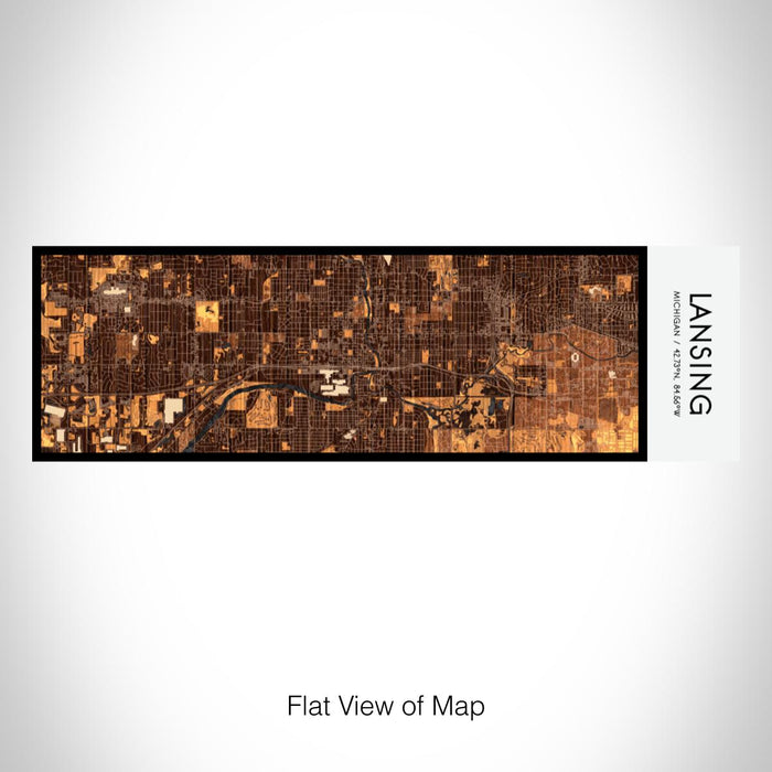 Rendered View of Lansing Michigan Map on 10oz Stainless Steel Insulated Cup in Ember with Sliding Lid
