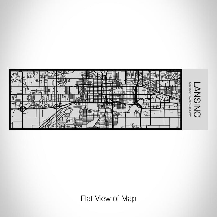 Rendered View of Lansing Michigan Map on 10oz Stainless Steel Insulated Cup with Sipping Lid