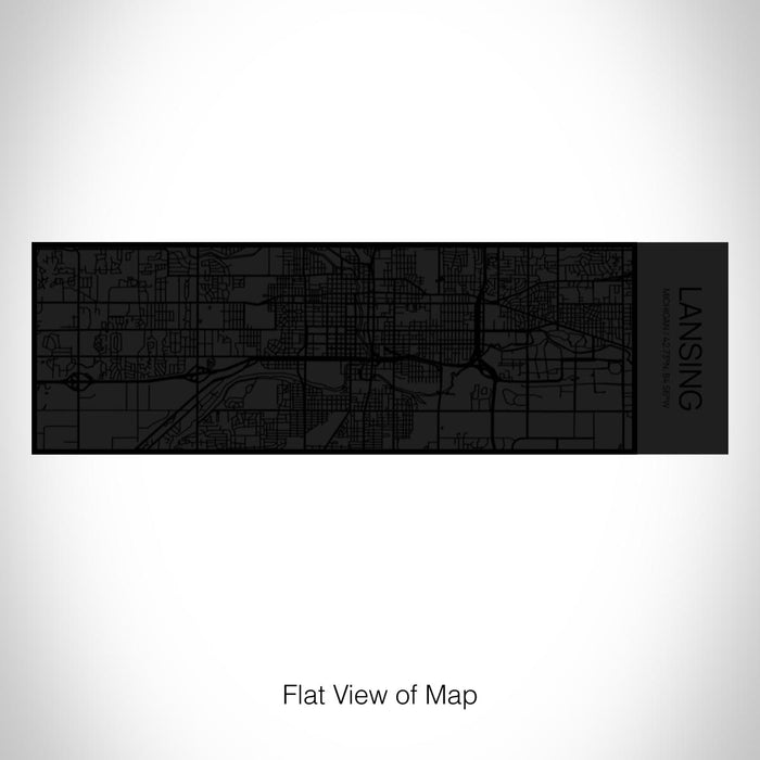 Rendered View of Lansing Michigan Map on 10oz Stainless Steel Insulated Cup in Matte Black with Sliding Lid