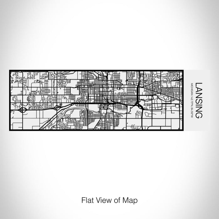 Rendered View of Lansing Michigan Map on 10oz Stainless Steel Insulated Cup in Matte White with Sliding Lid