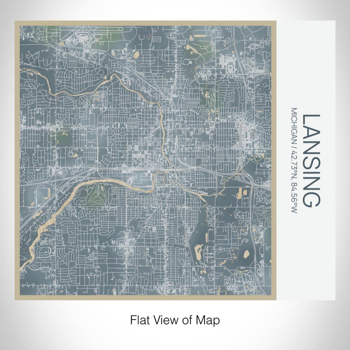 Rendered View of Lansing Michigan Map on 17oz Stainless Steel Insulated Tumbler in Afternoon Map Style