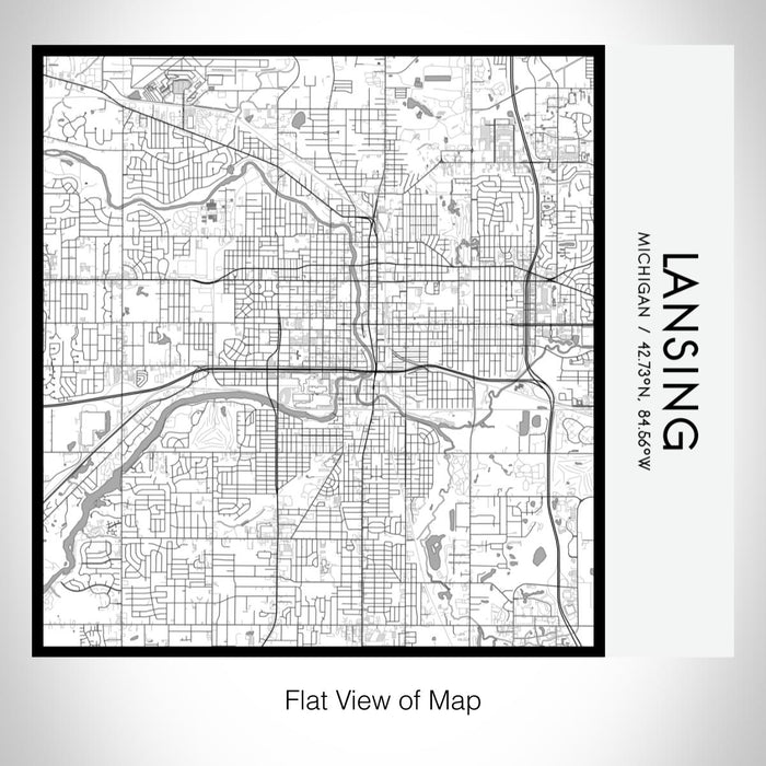 Rendered View of Lansing Michigan Map on 17oz Stainless Steel Insulated Tumbler in Classic Map Style