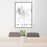 24x36 La Porte Indiana Map Print Portrait Orientation in Classic Style Behind 2 Chairs Table and Potted Plant