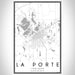 La Porte Indiana Map Print Portrait Orientation in Classic Style With Shaded Background