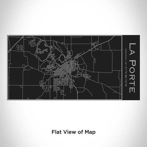 Rendered View of La Porte Indiana Map Engraving on 17oz Stainless Steel Insulated Cola Bottle in Black