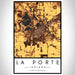 La Porte Indiana Map Print Portrait Orientation in Ember Style With Shaded Background