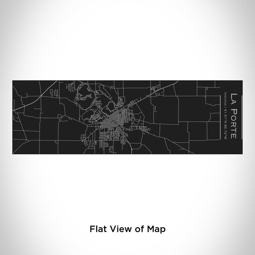 Rendered View of La Porte Indiana Map Engraving on 10oz Stainless Steel Insulated Cup with Sliding Lid in Black