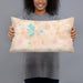 Person holding 20x12 Custom La Porte Indiana Map Throw Pillow in Watercolor