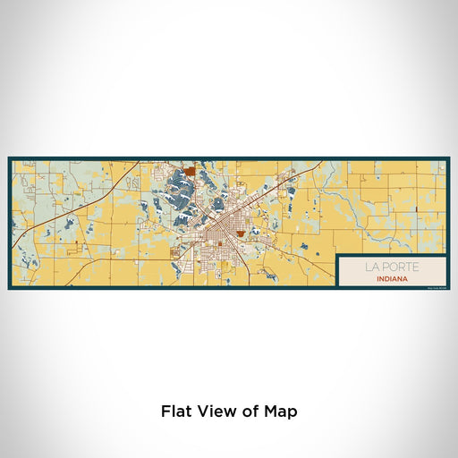 Flat View of Map Custom La Porte Indiana Map Enamel Mug in Woodblock