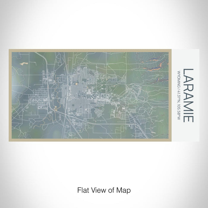 Rendered View of Laramie Wyoming Map on 17oz Stainless Steel Insulated Bottle with printed afternoon style map