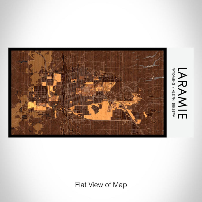 Rendered View of Laramie Wyoming Map on 17oz Stainless Steel Insulated Bottle with printed ember style map