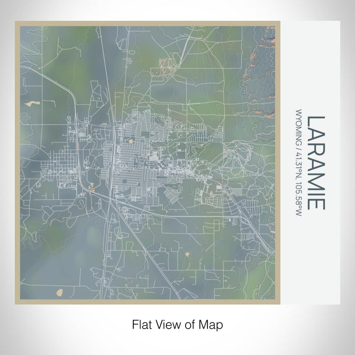 Rendered View of Laramie Wyoming Map on 17oz Stainless Steel Insulated Tumbler in Afternoon Map Style