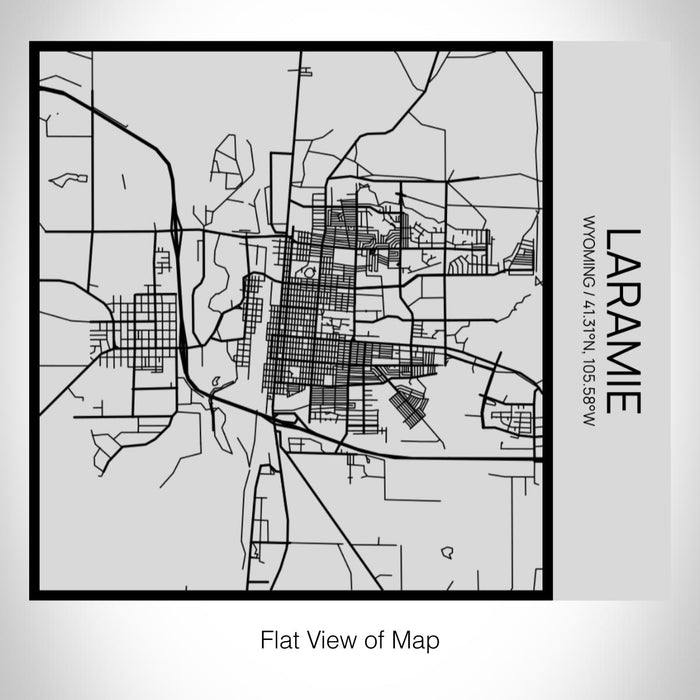 Rendered View of Laramie Wyoming Map on 17oz Stainless Steel Insulated Tumbler in Tactile Lines with Succulent in Background