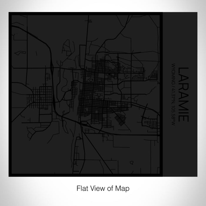 Rendered View of Laramie Wyoming Map on 17oz Stainless Steel Insulated Tumbler in Matte Black with Tactile Lines