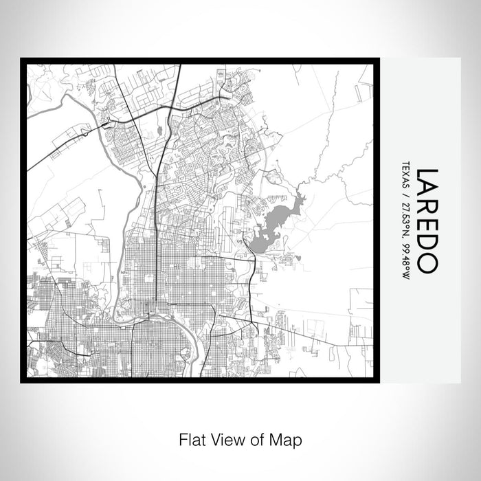 Rendered View of Laredo Texas Map on 20oz Stainless Steel Insulated Bottle with Bamboo Top with printed classic style map