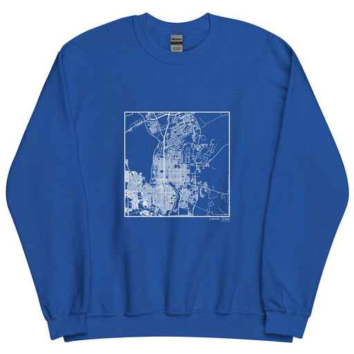Laredo Texas  Map Unisex Crewneck Sweater with City inscription in Royal Blue