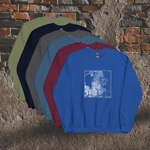 Laredo Texas  Map Unisex Crewneck Sweaters in Multiple Colors