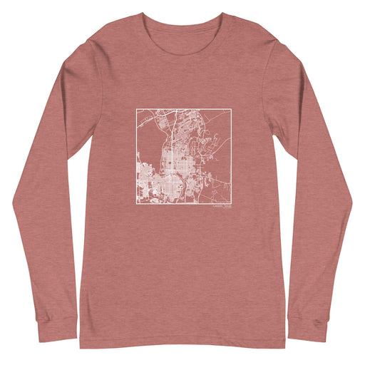 Laredo Texas  Map Unisex Long-Sleeve T-shirt with City inscription in Heather Mauve