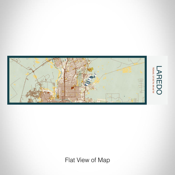 Rendered View of Laredo Texas Map on 10oz Stainless Steel Insulated Cup in Woodblock with Sliding Lid