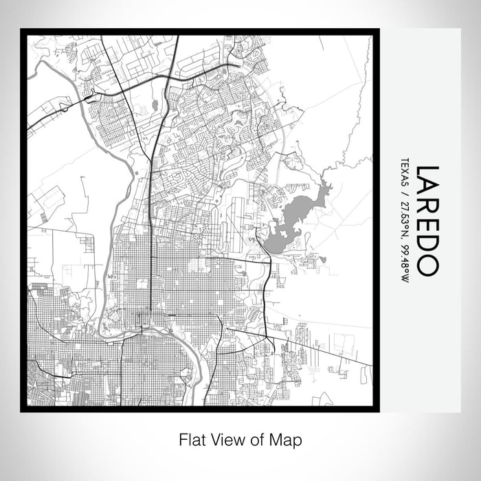 Rendered View of Laredo Texas Map on 17oz Stainless Steel Insulated Tumbler in Classic Map Style
