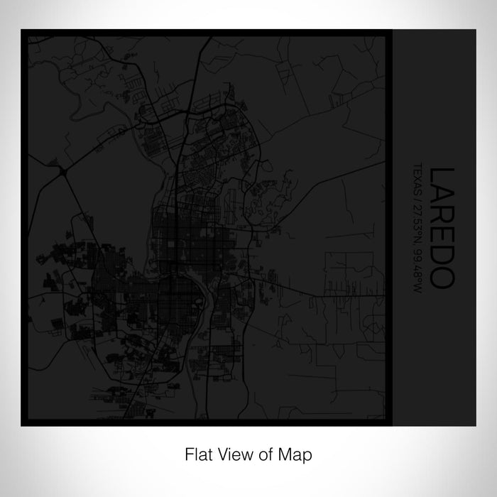 Rendered View of Laredo Texas Map on 17oz Stainless Steel Insulated Tumbler in Matte Black with Tactile Lines