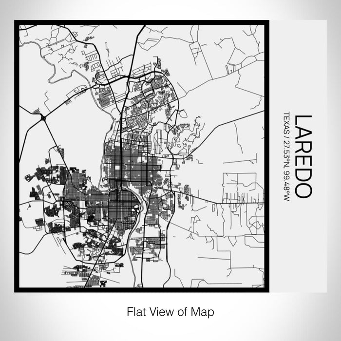 Rendered View of Laredo Texas Map on 17oz Stainless Steel Insulated Tumbler in Matte White with Tactile Lines
