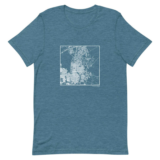 Laredo Texas  Map Unisex T-Shirt with City inscription in Heather Teal