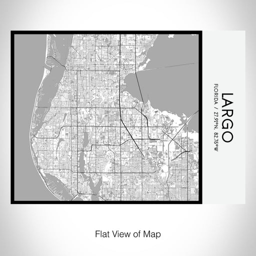 Rendered View of Largo Florida Map on 20oz Stainless Steel Insulated Bottle with Bamboo Top with printed classic style map
