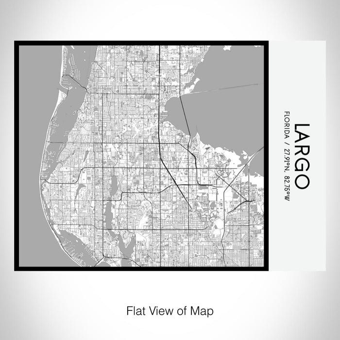 Rendered View of Largo Florida Map on 20oz Stainless Steel Insulated Bottle with Bamboo Top with printed classic style map