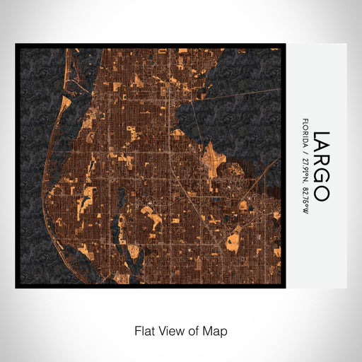 Rendered View of Largo Florida Map on 20oz Stainless Steel Insulated Bottle with Bamboo Top with printed ember style map