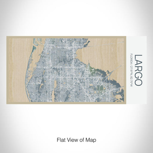 Rendered View of Largo Florida Map on 17oz Stainless Steel Insulated Bottle with printed afternoon style map
