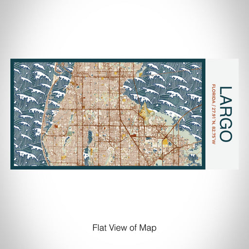 Rendered View of Largo Florida Map on 17oz Stainless Steel Insulated Bottle with printed woodblock style map
