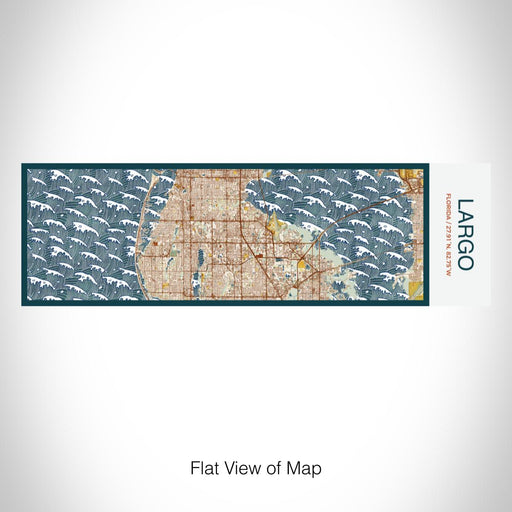 Rendered View of Largo Florida Map on 10oz Stainless Steel Insulated Cup in Woodblock with Sliding Lid