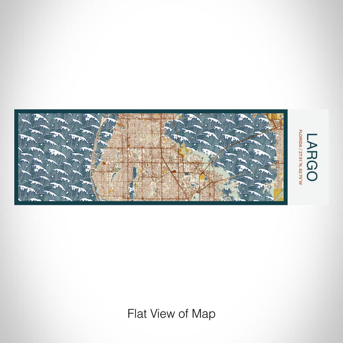 Rendered View of Largo Florida Map on 10oz Stainless Steel Insulated Cup in Woodblock with Sliding Lid